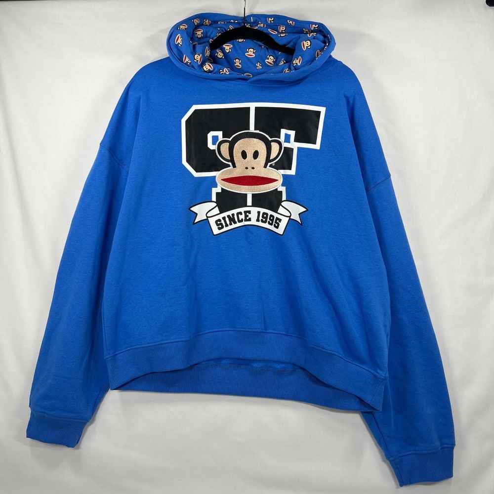 Paul Frank Blue "Since 1995" Julius Monkey Graphic Pullover Hoodie Size XL